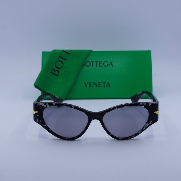 Bottega Veneta BV1002S 002 Cat Eye Sunglasses - Black Havana/Grey main image 11